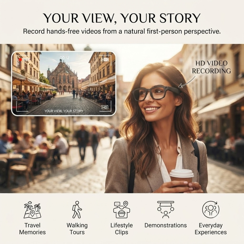 Maizic  Smarthome AI G1MAX Smart Glasses with 8MP Camera – AI Vision, Multilingual Translation, Wi-Fi, HD Video Recording, Built-in Mic & Photochromic Lenses