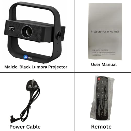Maizic Smarthome Lumora Native 1080P FHD Smart AI Projector | Fully Automatic Auto Focus & Keystone | 15000 Lumens | Android Projector with HDMI ARC & BT Voice Remote | Portable Home Theater (Black)