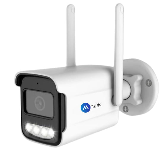 Maizic Smarthome 2MP Full HD Outdoor Bullet CCTV Camera – Wide Angle, Full-Color Night Vision, IP66 Waterproof, Compatible with All 2MP DVRs (Wired, White)