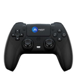 Maizic Smarthome Play-X Black-5 Wireless Gamepad with dual vibration motors, 800mAh battery, 3.5mm headset jack, and plug & play support for PS4, Windows, and Android.