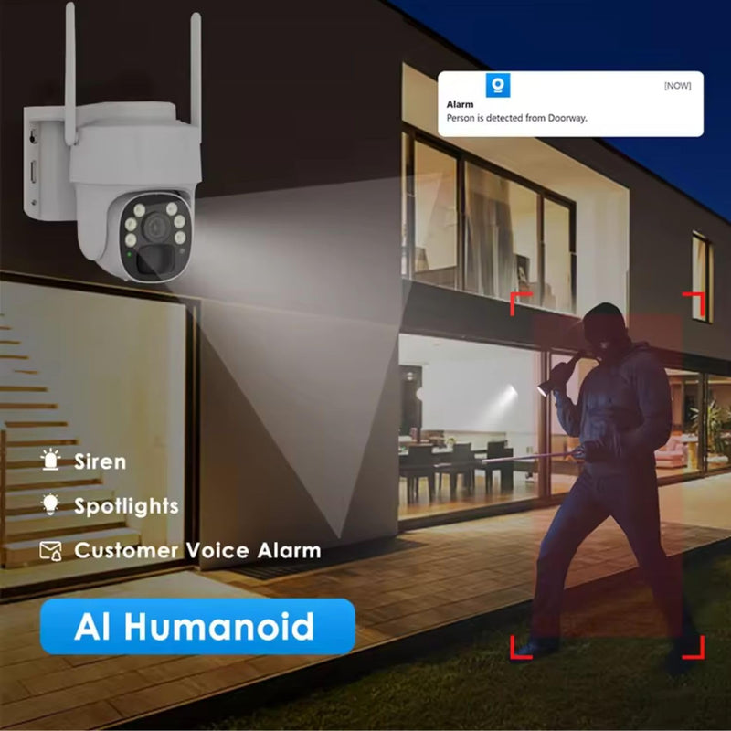 Maizic Smarthome Big 100 Meter View Black Bull 4G 5MP FHD 1920p Solar Wireless Camera