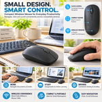 Maizic Smarthome Ultra Slim Wireless Bluetooth Keyboard & Mouse Combo, 10-Inch Compact Rechargeable Keyboard and Mouse Set, Lightweight & Portable Design for iPad, Tablet, Smartphone, Laptop & Desktop, Compatible with iOS, iPadOS, Android, Windows & macOS