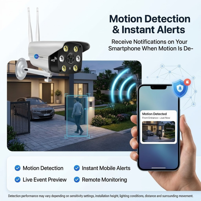Maizic Smarthome 4G SIM Bullet CCTV Camera for Home Outdoor | 1080P HD Security Camera Without WiFi | Color Night Vision | 9 IR LEDs & White LED Light | Motion Detection | Two-Way Talk | Weatherproof Design