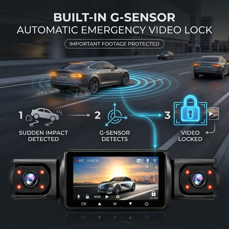 Maizic Smarthome Drive Cam Q1 4 Channel 1080P*4 Dash Camera for Car, Front Rear Left Right Recording, WiFi, WDR Night Vision, G-Sensor, Loop Recording, Parking Monitor, Wide Angle Car DVR