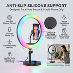 Maizic Smarthome RGB LED Soft Ring Light with Adjustable Phone Holder for Selfies, Reels, YouTube, Vlogging, Video Shooting & Live Streaming