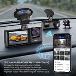 Maizic Smarthome Navik Pro Dash Triple Camera for Car | 3-Channel 5MP 1296P Front, Rear & Inside Cabin Recording | Wi-Fi | 2-Inch Display | Night Vision | WDR | G-Sensor | Loop Recording | Parking Mode