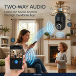 Maizic Smarthome 3MP WiFi Bulb Security Camera | 360° PTZ | AI Human Detection | Full Color Night Vision | Two-Way Audio | Easy B22 Installation | Remote Mobile Monitoring