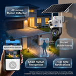 Maizic Smarthome Supercam 4G Solar CCTV Camera for Home & Office, 10MP (5MP+5MP) Dual Lens Outdoor Security Camera, Dual Screen View, AI Human Detection, Color Night Vision, Two-Way Audio, IP66 Waterproof
