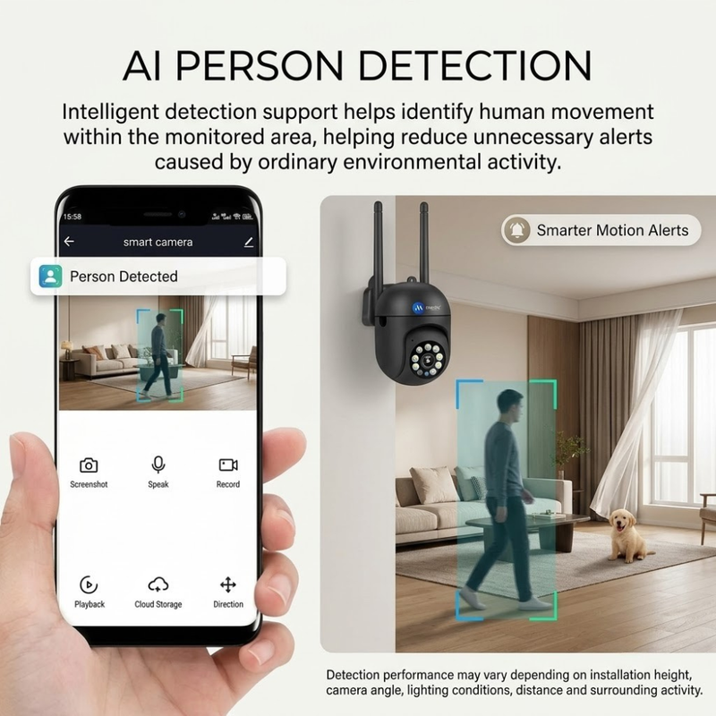1. Maizic Smarthome Mini Fox Black 5MP Full HD 360° Smart Wi-Fi Indoor Security Camera with AI Person Detection, Motion Alerts, Two-Way Talk and Colour Night Vision