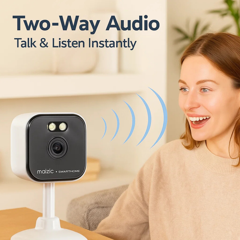 Maizic Smarthome Kyron CubeCam 3MP UHD WiFi Indoor CCTV Camera | Manual 360° Rotate | Color Night Vision | AI Human Detection | Two-Way Audio | Multi-User Access