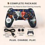 Maizic Smarthome Funetic Football Edition Wireless Bluetooth P4 Controller | Dual Vibration Gamepad with Turbo, Touchpad | Type-C Fast Charging, 10Hr Battery | Compatible With PC & Smartphones