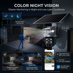 Maizic Smarthome Shark Outdoor 4MP 4G SIM Solar CCTV Camera | Triple Lens & 3-Screen Monitoring | No WiFi Required | Color Night Vision | Motion Detection | Two-Way Audio | Weatherproof Security Camera