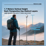 Maizic Smarthome CreatorPod 7 1.7M Auto Pop-Up Selfie Stick Tripod, Detachable Bluetooth Remote, Aluminum Alloy Extendable Phone Holder Stand, Stable Adjustable Tripod for Vlogging, Reels, Photography