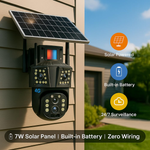 Maizic Smarthome Tricam 10X Opti-Zoom | 4G SIM Based Dual Lens + Triple Screen | 5MP Solar Powered Outdoor CCTV Camera | Built-in Battery | Farm & Agriculture Surveillance | 6 Months Warranty