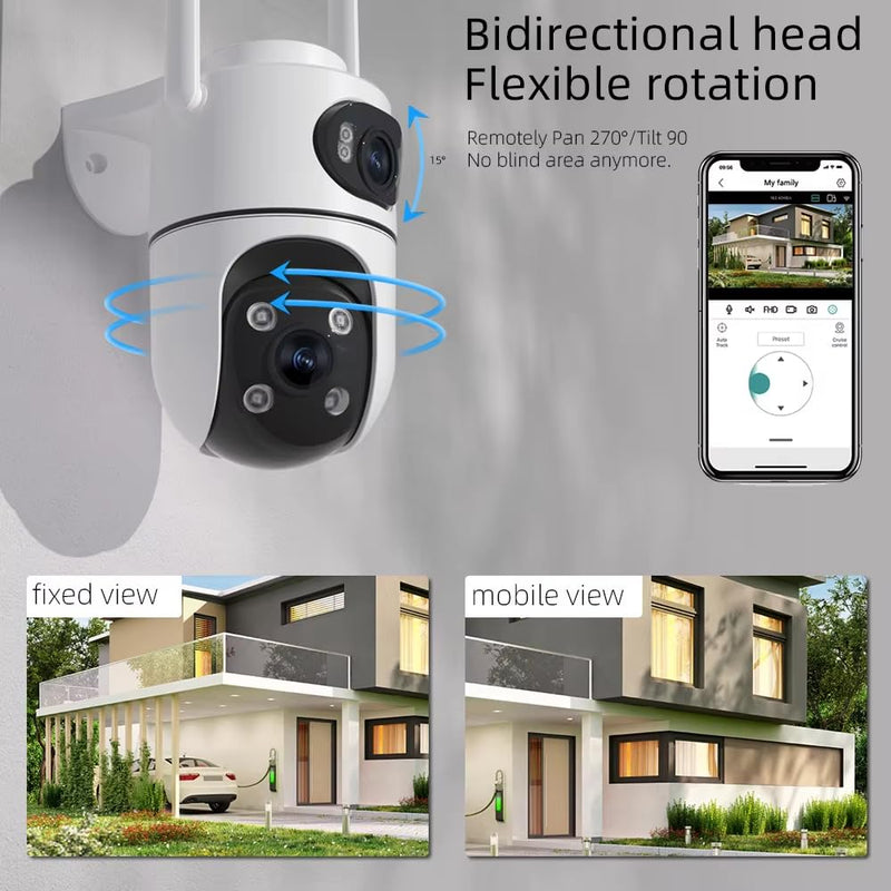 Maizic Smarthome Supercam X2 Dual-Lens 4MP+4MP Wi-Fi Indoor CCTV Camera | 360° Pan & Tilt | HD View | Color Night Vision | Two-Way Audio | AI Motion & Human Detection | Built-in Audible Alarm