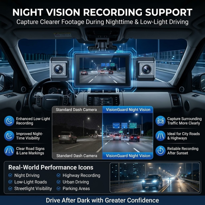 Maizic Smarthome DriveCam Pro 4-Channel Dash Camera | 360° Quad Camera Recording | Front, Left, Right & Rear Coverage | Night Vision | G-Sensor | 3