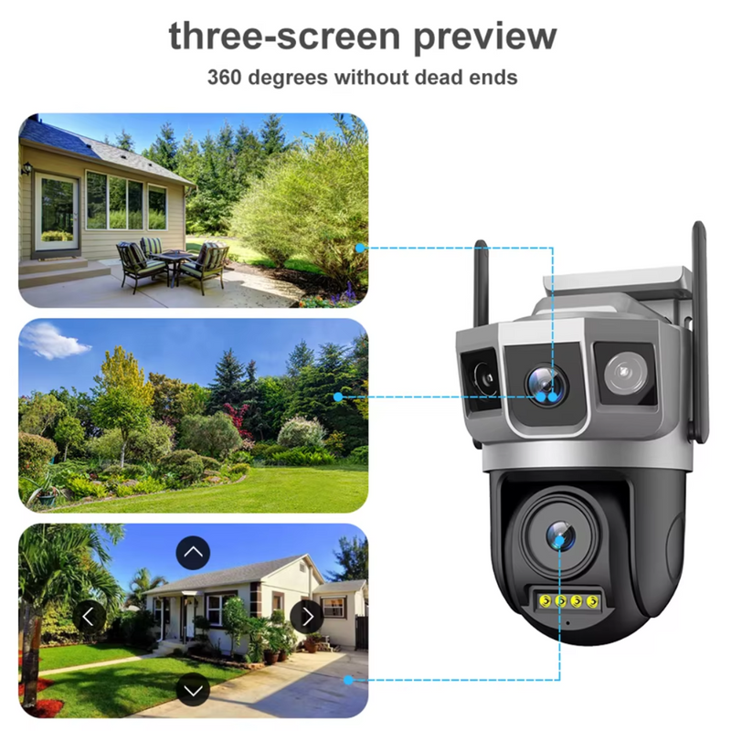 Tricam Shark 5MP+5MP HD 4G Sim Based Pan Tilt CCTV Camera
