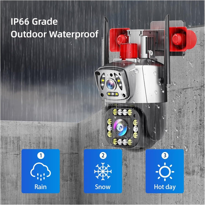 Supercam Siren Camera with 4K 2in1 5MP Dual Lens Wireless Wi-Fi Outdoor Camera