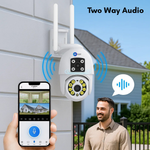 Maizic Smarthome SuperCam Dragonfly 5+5MP UHD Dual Lens/Screen WiFi Outdoor CCTV Camera for Home | Color Night Vision | Human Detection | Two-Way Audio | IP66 Waterproof Security Camera