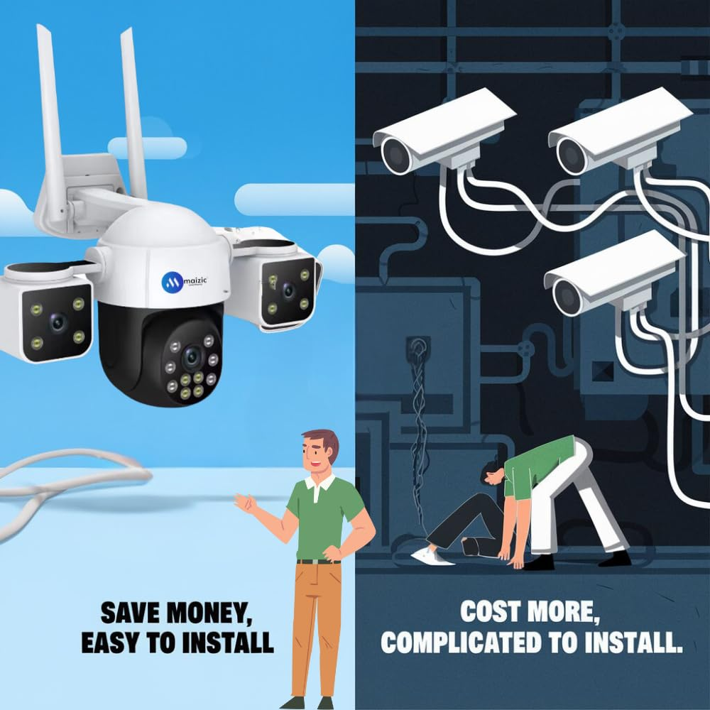 Maizic Smarthome Batman 4G Sim Based 8MP HD 3in1 Screen View CCTV Camera