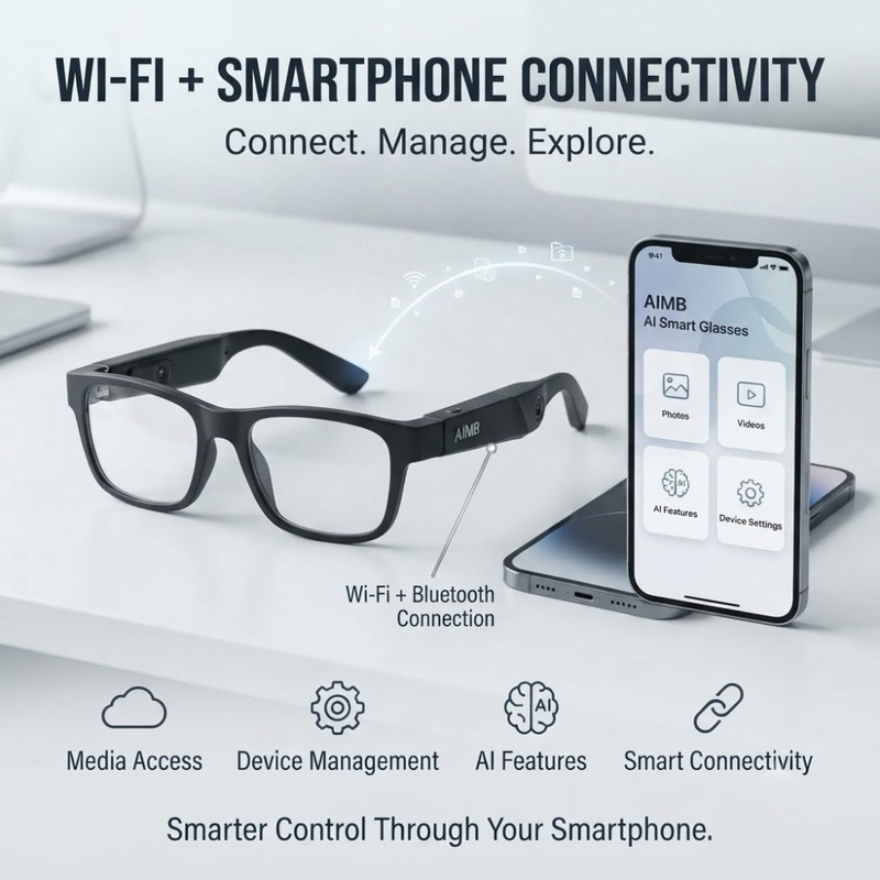 Maizic  Smarthome AI G1MAX Smart Glasses with 8MP Camera – AI Vision, Multilingual Translation, Wi-Fi, HD Video Recording, Built-in Mic & Photochromic Lenses