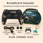 Maizic Smarthome Funetic FC 25 Themed Bluetooth Wireless P4 Gaming Controller For PS4/PS4 Pro/PS4 Slim/PC/Smartphone | Dual Vibration, Turbo, Touchpad, Type-C Fast Charging, 10hr Battery | Compatible with PS5- with case