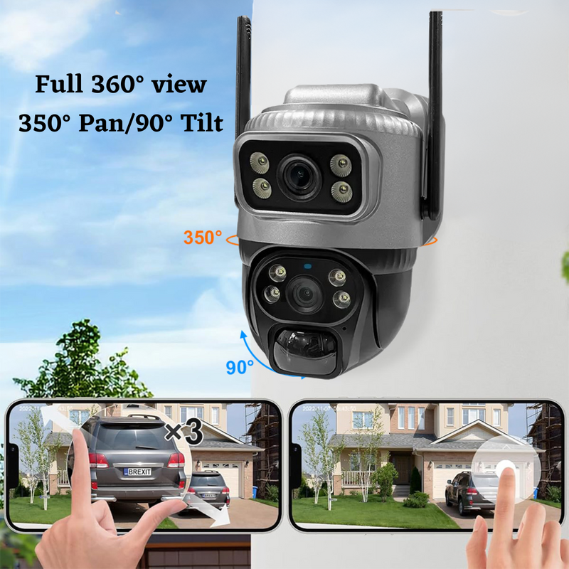 Wi-Fi Dual-Lens (5MP+5MP) Solar Wire-Free Battery Outdoor Waterproof Camera