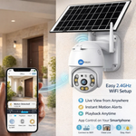 Maizic Smarthome Fox Solar 2MP FHD WiFi Outdoor CCTV Camera | 360° View | 8000 mAh Inbuilt Battery | Color Night Vision | Motion Detection | Two-Way Audio | Waterproof | SD Card Support (Up to 128GB)