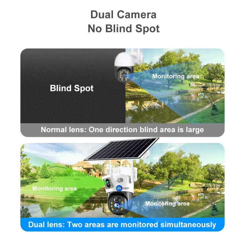 Maizic Smarthome Supercam 4K 2in1 5+5 MP Solar Dual Lens Wi-Fi Camera