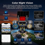 Maizic Smarthome Batman Siren 4G Solar CCTV Camera | 9MP (3×3MP) Triple Lens Outdoor Security Camera | 3-Screen View | AI Human Detection | Color Night Vision | Two-Way Audio | IP67 Waterproof | Remote Mobile Monitoring