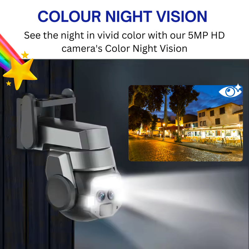 10X Optical Dual Screen Linkage 5 MP Full HD CCTV Camera For Home Outdoor