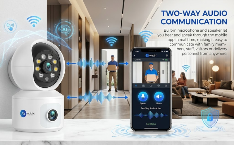 Maizic Smarthome PikaCam 8MP WiFi Indoor CCTV Camera for Home | 360° Pan & Tilt Security Camera | Color Night Vision, Motion Detection, Two-Way Audio, Mobile App Remote Access, Smart Home Camera