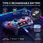 Maizic Smarthome Funetic Fighting Edition Wireless Bluetooth P4 Gaming Controller | Dual Vibration | Turbo Mode | Type-C Fast Charging | 10-Hour Battery | Compatible with PS4, PS4 Pro, PS4 Slim, PC & Android Smartphones