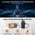 Maizic Smarthome Portable Walkie Talkie Set | 5 KM Long Range Two-Way Radio | 16 Channel 27MHz CB Radio | Rechargeable Handheld Communication Device for Security, Hiking & Travel (Black, Pack of 2)