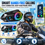 Maizic Smarthome Y12 Helmet Bluetooth Headset with HD Calling, 360° Surround Sound, Bluetooth 5.4, Noise Cancellation, IP67 Waterproof, Voice Assistant & Siri Support, Universal Helmet Compatibility