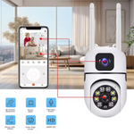 Mini Dual Lens/Screen 2in1 PTZ+Bullet 5+5MP Full HD 1920 WiFi Wireless Indoor Camera