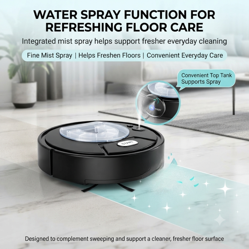 Maizic Smarthome SweepX 1 Robot Vacuum Cleaner for Home, 2-in-1 Automatic Sweeping, Vacuuming & Powerful Suction, Water Spray Function, Compact Floor Cleaning Robot for Tiles & Marble