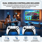 Maizic Smarthome GS5 Pro 4K Retro Gaming Stick | 30000+ Built-in Games | 53 Emulators | Wireless Plug & Play HDMI Console | Includes 2 Wireless Controllers | For TV, PC & Projector