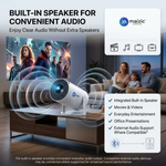 Maizic Smarthome Android Smart Mini Projector | Pocket Portable Home Cinema | 150 ANSI Lumens | 4K & 1080P Supported | Dual Band WiFi (2.4G/5G) | Built-in Speaker | LED Projector for Home, Office & Outdoor Entertainment