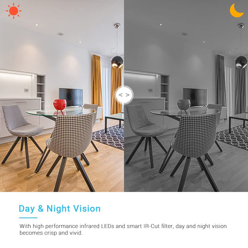 Maizic Smarthome 3 Mega Pixels White Rudraksha Smart Wi-Fi 1080P IP Night Vision, Two Way Communication, PTZ Indoor Camera