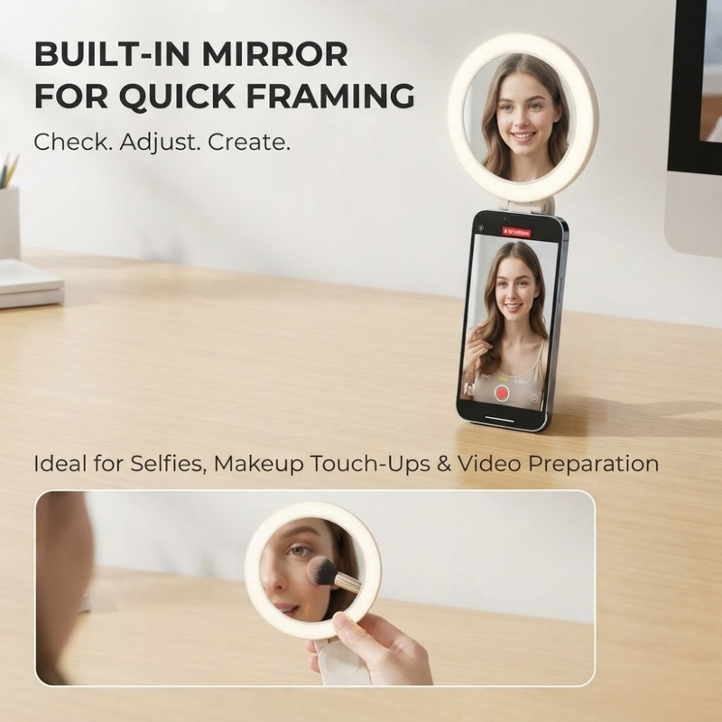 Maizic Smarthome KR-L15 Creator Selfie Light | Portable LED Mobile Light for Reels, Vlogging, Selfies, Makeup & Video Recording