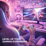 Maizic Smarthome Play X9 Wireless Bluetooth Gaming Controller | Dual Vibration, 6-Axis Gyroscope, RGB LED Joystick, 800mAh Battery| Compatible with Android, iOS, Windows PC, P3, P4 & Switch (Pink)
