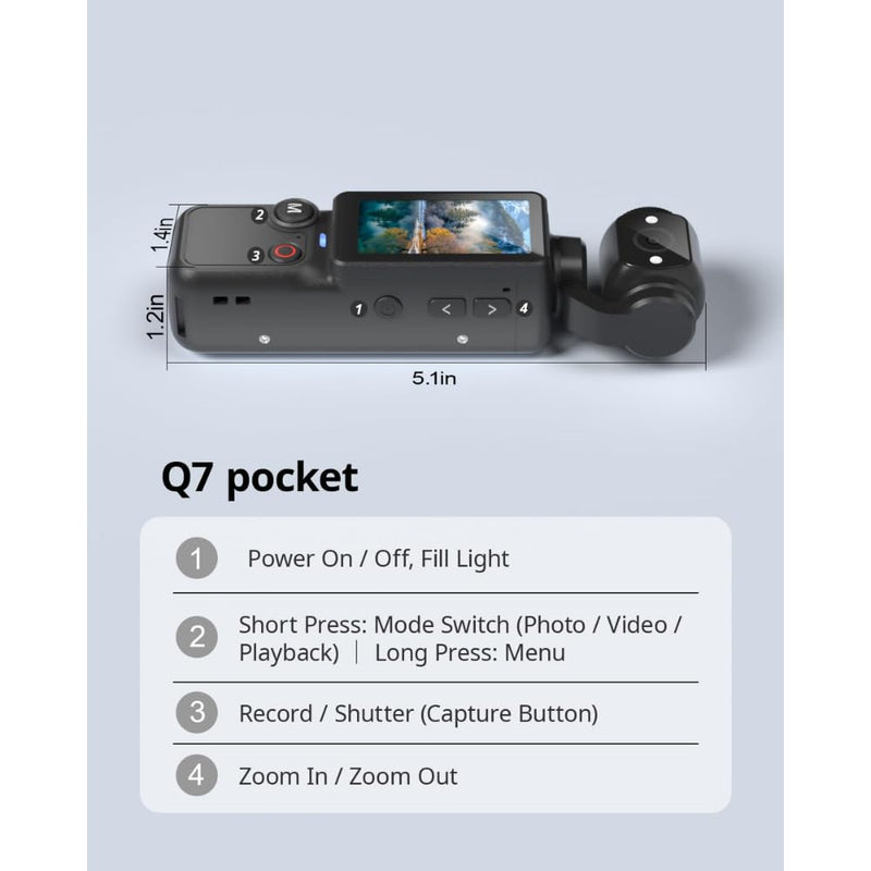 Maizic Smarthome Q7 2.5K UHD Vlogging Camera with 1.9