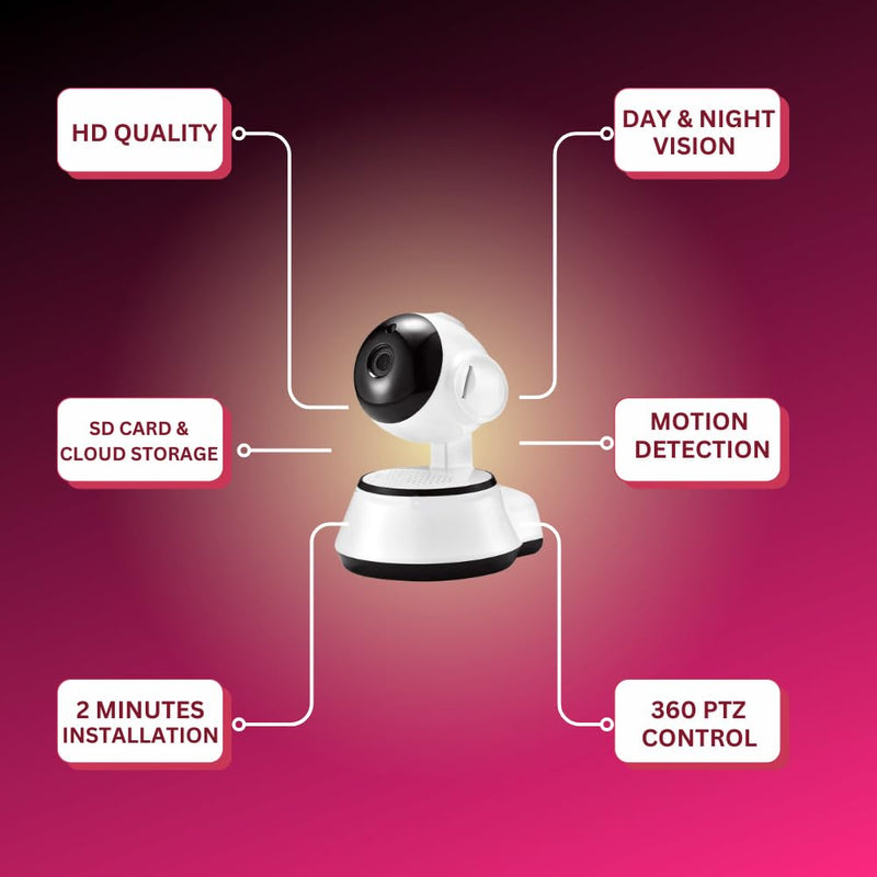 Maizic 3MP PTZ WiFi CCTV Camera – Full HD, Color Night Vision, Motion & AI Human Detection (No Antenna)