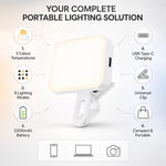 Maizic Smarthome K-16 LED Selfie Fill Light for Phone | 2200mAh Rechargeable Clip-On Video Light | 3 Colour Temperatures & 9 Lighting Modes | for Vlogging, Makeup, Photography & Video Calls