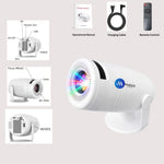 Maizic Smarthome Boombeat Projector | 8000 Lumens Android 13 LED Projector | 8K & 4K Supported | Built-in Speaker | Bluetooth 5.2 | Wi-Fi Mirroring | HDMI USB | Auto Keystone | Netflix YouTube