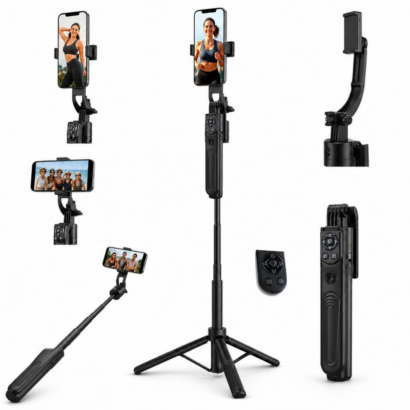 Maizic Smarthome AI Tracking Selfie Stick Tripod, 360° Face Tracking Phone Stand with Bluetooth Remote, Reels Scroll Up/Down/Left/Right, Gesture Control for Vlogging, Selfies & Live Streaming