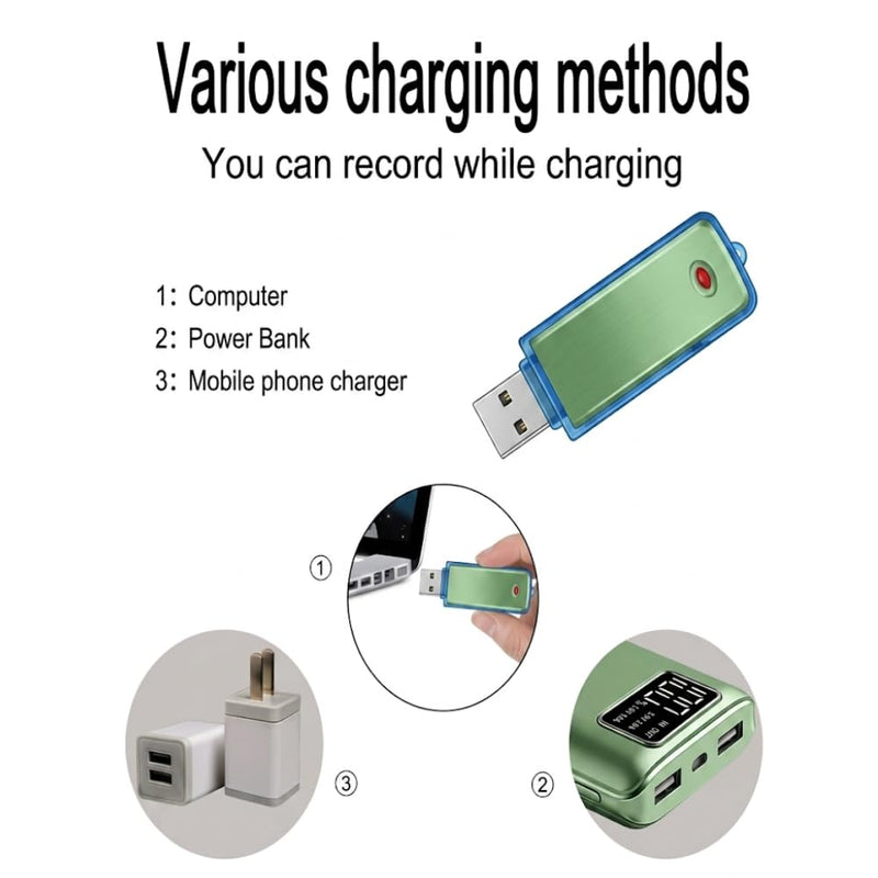 Maizic Smarthome USB Voice Recorder 8GB, Digital Audio Recording Pen Drive with Clear HD Sound, Portable Mini Audio Recorder for Meetings, Lectures, Interviews, Office & Personal Use