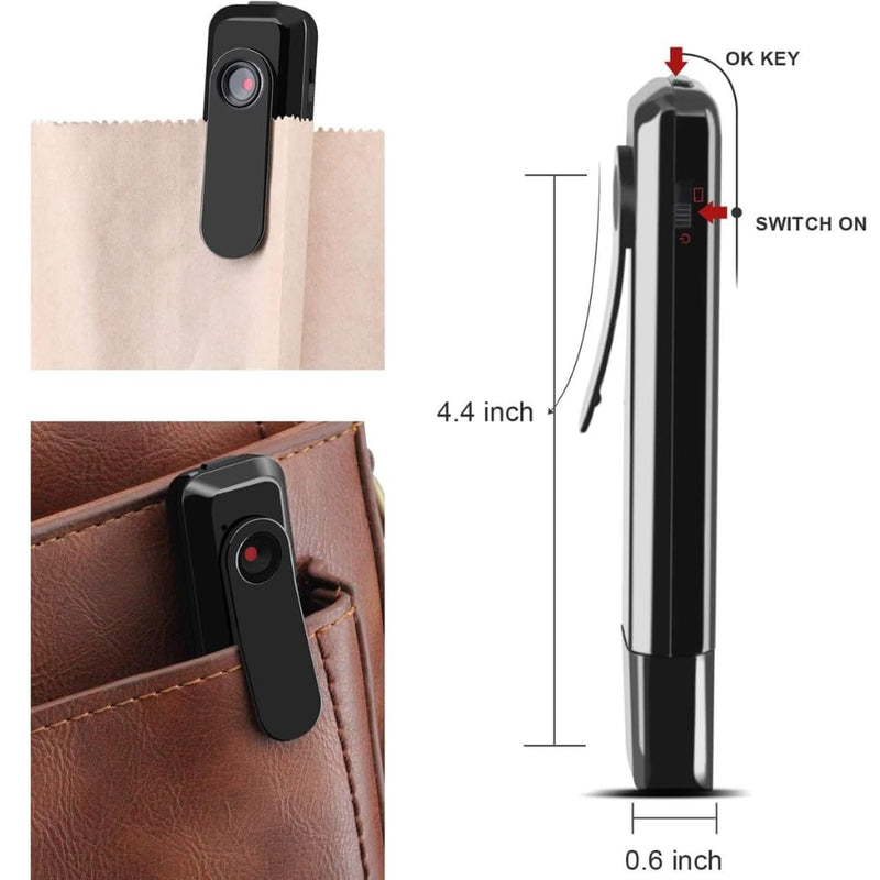 Maizic Smarthome ProofCam B5 1080P Full HD Pocket Body Camera with Audio Recording, Portable Mini Wearable Camera, No Wi-Fi Required, Indoor & Outdoor Surveillance, Supports up to 64GB Memory Card