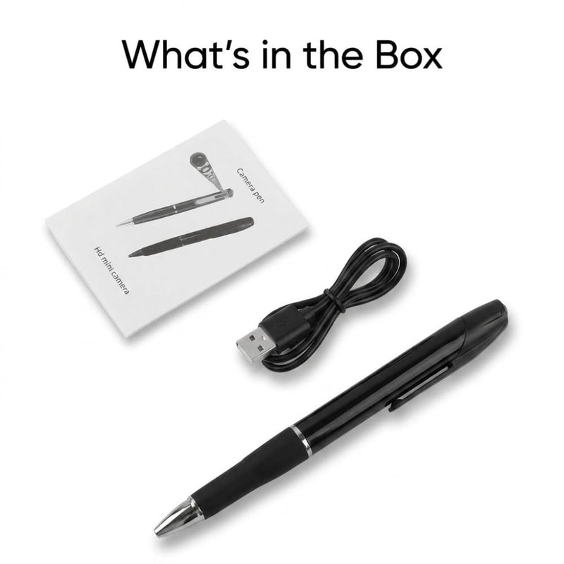 Maizic Smarthome Hidden Pen Camera with Audio/Video Recorder, 32GB Support, Multifunction Home Security, Rechargeable Battery, Memory Card Slot - Black